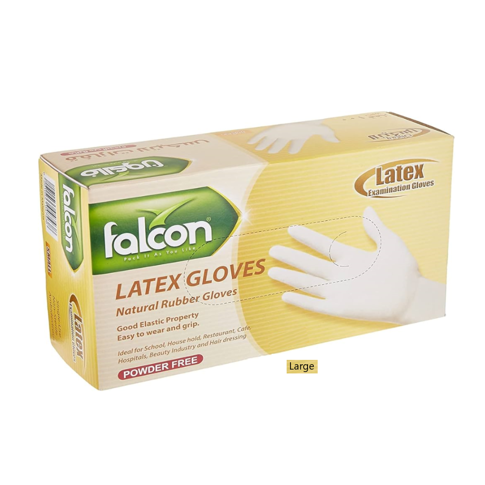 Falcon latex medical glove large 10 x 100 cf
